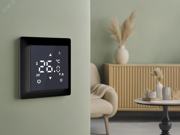 Терморегулятор Русское тепло с датчиком сенсорный Wi-Fi ТР-515 черный