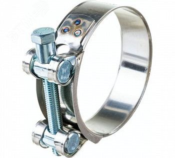 Хомут ленточный с болтом 48-51 W2 нержавеющая сталь 2.1 48-51/20 Н ГОСТ 28191-89