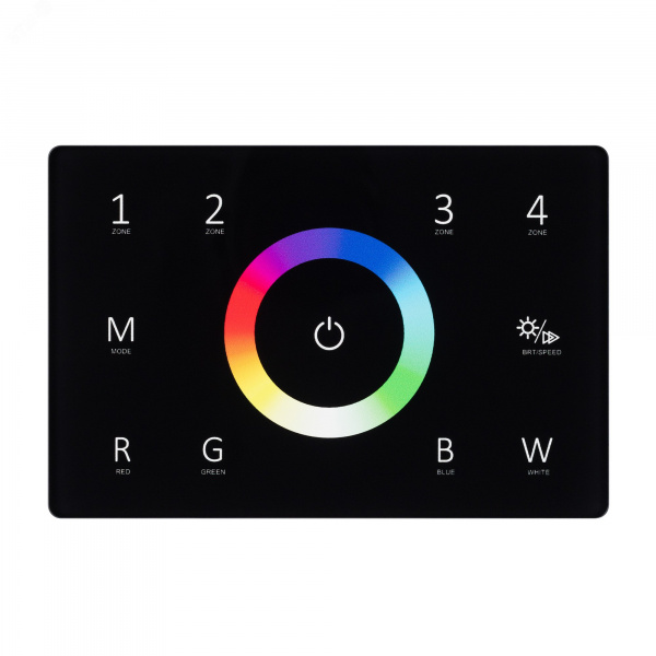 Панель Sens SMART-P85-RGBW Black 230V, 4 зоны, 2.4G ARL, IP20 пластик, 5 лет