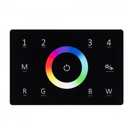 Панель Sens SMART-P85-RGBW Black 230V, 4 зоны, 2.4G ARL, IP20 пластик, 5 лет