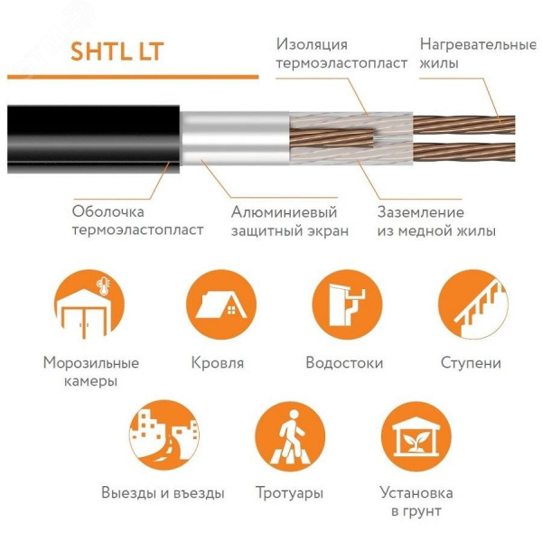 Секция нагревательная кабельная 20SHTL- LT-2-0190-040