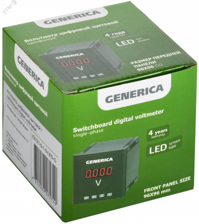 Вольтметр цифровой щитовой однофазный 96х96мм LED GENERICA