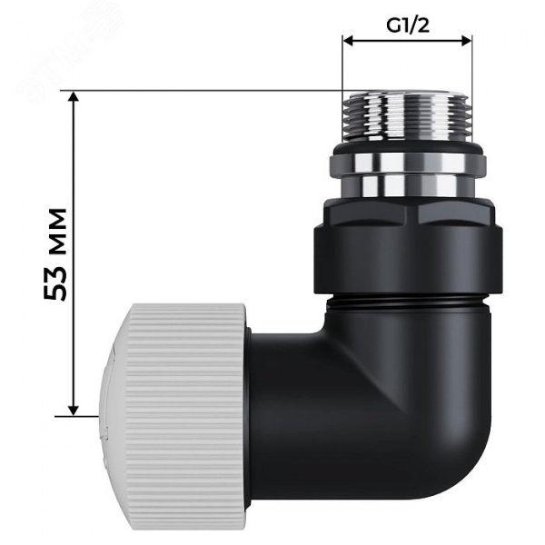 Набор термостатический трехосевой Royal Thermo Design Pro 15мм М30х1,5 (Черный)