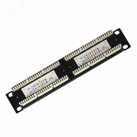Патч-панель 10дюймов 1U 12 портов RJ-45 категория 5e Dual IDC