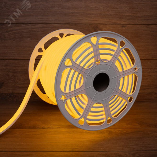 Неон гибкий LED SMD, форма – D, 16х16 мм, желтый, 144 LED/м, 50 м