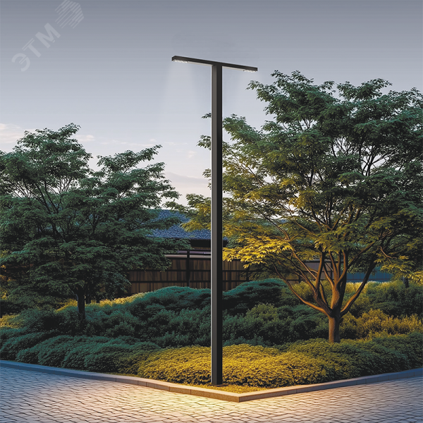 Система осветительная парковый Glight T 2x60 Вт Urban 4000 мм 4000K RAL9005 черный муар