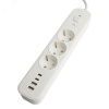 Фильтр сетевой 3-местный с/з 3x1 мм2 1,8 м 250 В 16 А 2 USB-A+2 Type-C белый HM21-31-02