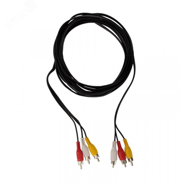 Шнур 3 RCA - 3 RCA, 5 м., черный