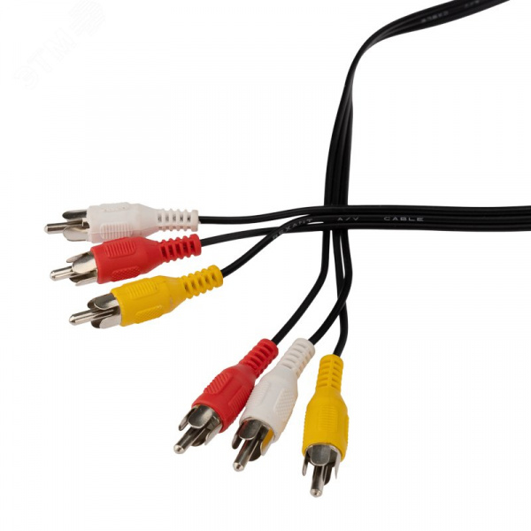 Шнур 3 RCA - 3 RCA, 5 м., черный