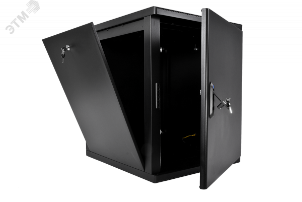 Шкаф 19'' телеком навесной разборный 12U (600 х 650) съемные стенки, дверь металл, чёрный