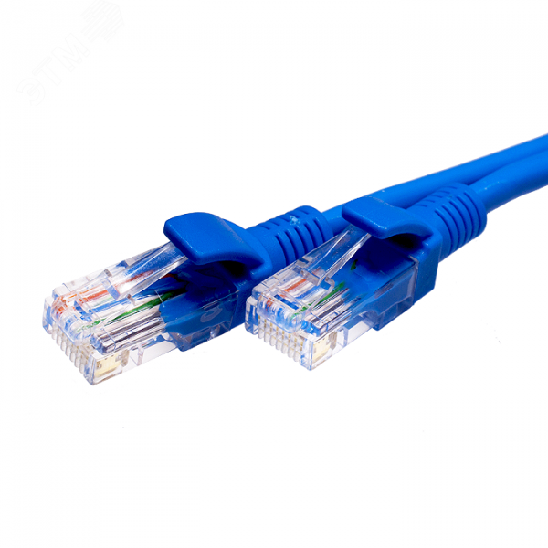 Патч-корд UTP 5e 4x2 26AWGCu LSZH синий 0,5м