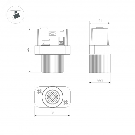 Панель SMART-P35-DIM-IN White 230V, 0-10V, Sens, 2.4G ARL, IP20 пластик, 5 лет