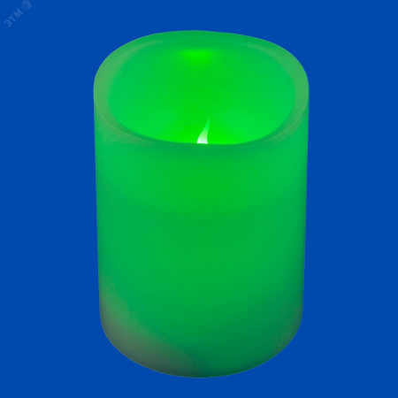 Фигура светодиодная Свеча на батарейках 2АА не в/к 7,5х10 см 1 светодиод RGB свет Пульт ДУ в/к ULD-F052 RGB RC CANDLE
