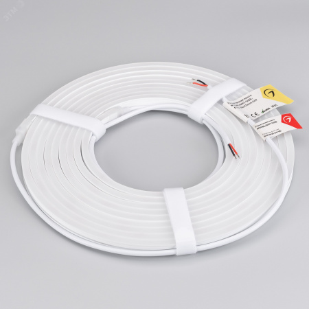 Лента герметичная MOONLIGHT-SIDE-A120-06x12мм 24V Warm3000 9.6 W/m, IP65, 5м, wire x2 вывод кабеля прямой