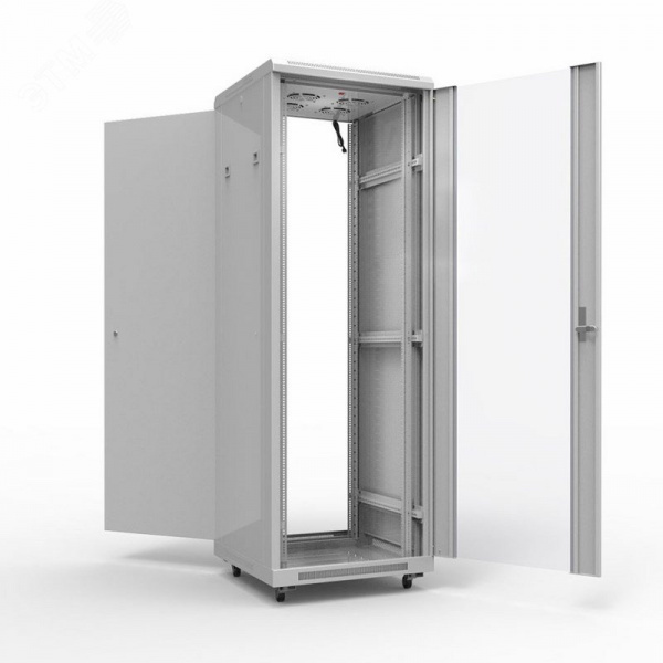 Шкаф напольный телекоммуникационный разборный 32U 600х600мм дверь стекло серый (RAL 7035)
