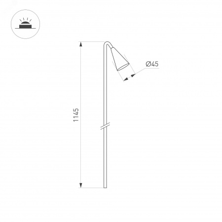 Светильник KT-HAREBELL-BOLL-H1145-3W Warm3000 (BK, 40 deg, 24V) (ARL, IP65 Металл, 3 года)