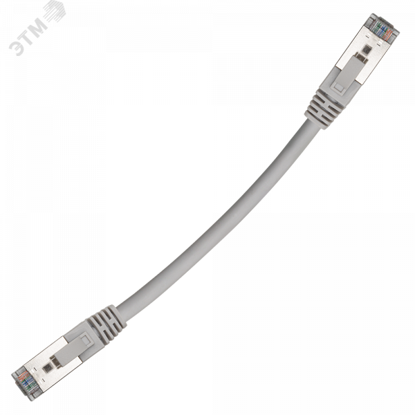 Патч-корд FTP 6 4x2 24AWG Cu LSZH серый 0,15м