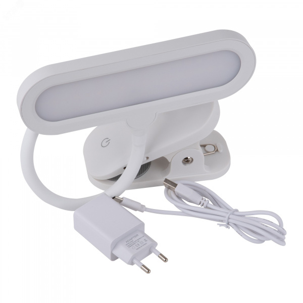 Светильник настольный светодиодный прищепка UЛм-D602 10W/3000-6000K/DIM WHITE Сенсорный выключатель Диммер белый
