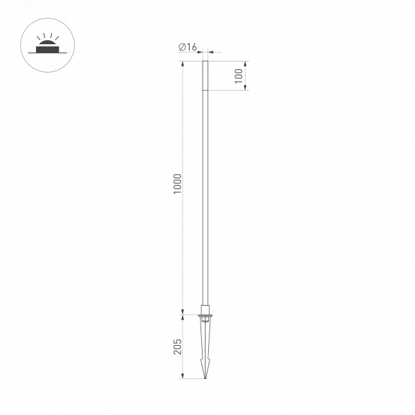 Светильник KT-CANNA-L1000-1W Warm3000 (DG, 110 deg, 24V) (IP65 металл, 3 года)