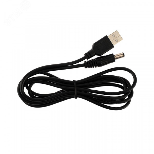 Кабель USB штекер - DC 2.1х5.5мм, 1.5м., черный