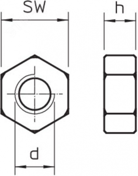 Гайка шестигранная m10