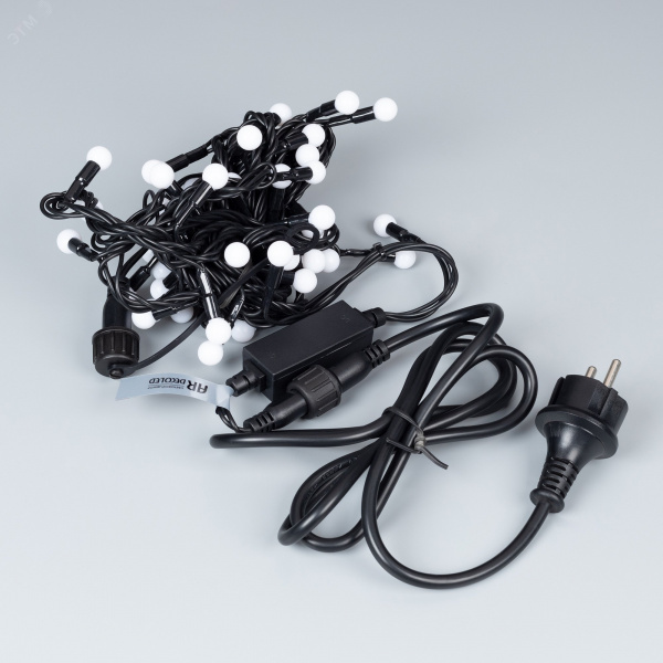 Гирлянда светодиодная декоративная ARD-BALL-CLASSIC-D13-10000-BLACK-100LED WARM 230V, 7W ARDCL, IP65