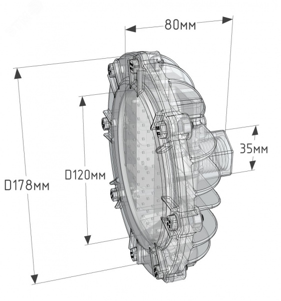 Светильник светодиодный ДСП-22Вт IP67 5000К