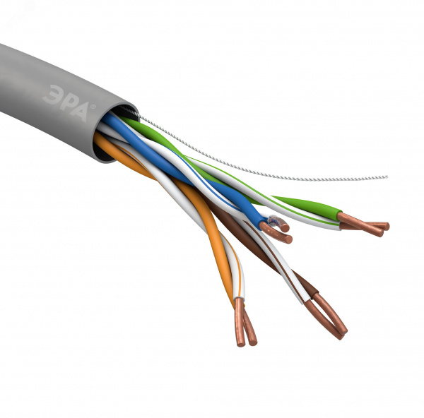 Кабель витая пара U/UTP 4x2x24 AWG Cat5e CU PVC 305м U-4-PVC