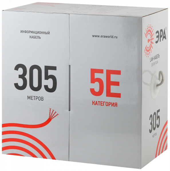 Кабель витая пара U/UTP 4x2x24 AWG Cat5e CU PVC 305м U-4-PVC