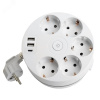 Удлинитель 5-местный с/з 3x1мм2 2.5м 250В 16А 2USB A + C 5V 3.1A Comfort белый