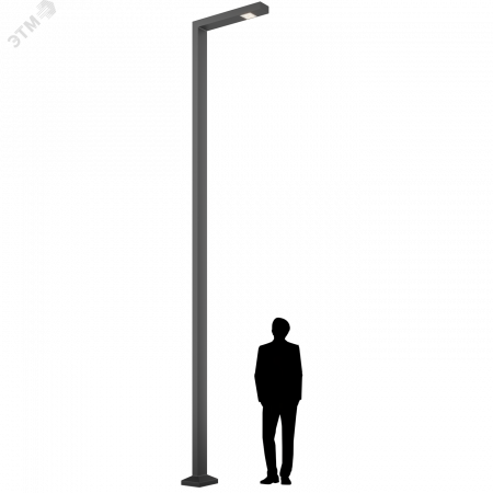 Светильник с опорой POKER LED 55W DW 730 RAL900 5 L-SHAPE 6M (в комплекте ЗДФ)