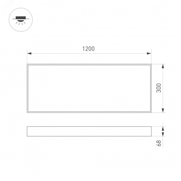 Панель IM-EMERGENCY-1.5H-S300x1200-45W Day4000 (WH, 120 deg, 230V) (IP40 металл, 2 года)