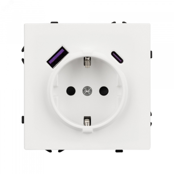 Механизм розетки с USB зарядкой SCT-NOBE-MUAC-SFPL-WH 230V, 16A, Белый, 1 пост