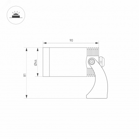 Светильник KT-WATER-R44-8W White6000 (SL, 24 deg, 12V) (IP68 металл, 3 года)