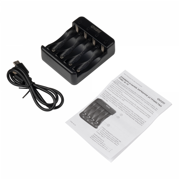 Зарядное устройство для аккумуляторов АА/ААА питание от USB с кабелем CND-4-03 ФАZА