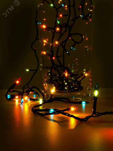 Гирлянда внутренняя 50 миниламп разноцветная 3 м 2 режима