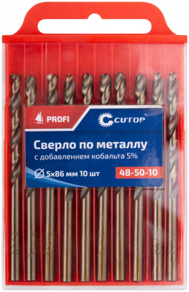 Сверло по металлу Cutop Profi с кобальтом 5%, 5X86 мм (10шт)