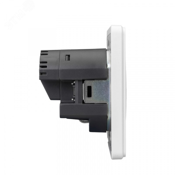 Розетка ROUND одинарная с/з скрытой установки з/ш 16А с USB A+C быстрой зарядки 5В/3А механизм перламутр