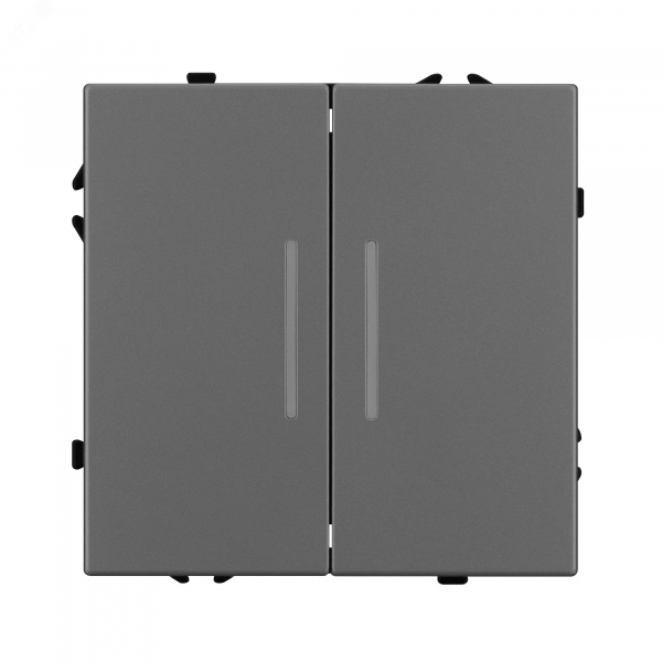 Механизм выключателя двухклавишный непроходной LED SWT-NOBE-MK02-SFPL-L-GR 230V, 10A, Серый, 1 пост