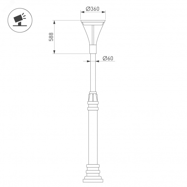 Светильник светодиодный OXOR-LUMME-BUE-С - 360x588-35W Day4000 (BK, 120 deg, 230 В) IP65 (ARL, IP20 Металл, 5 лет)