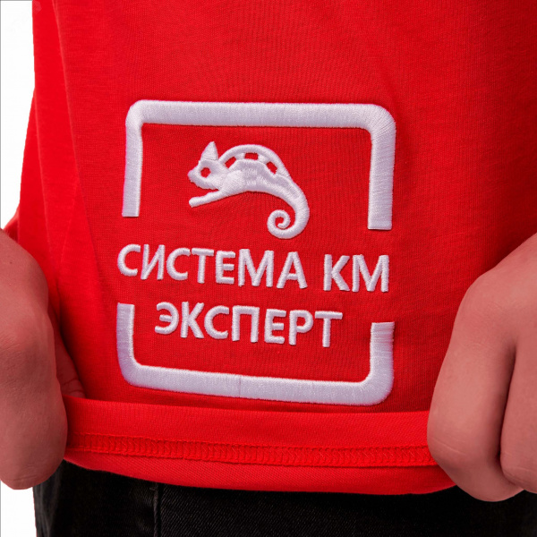 Футболка с логотипом СИСТЕМА КМ размер M красная