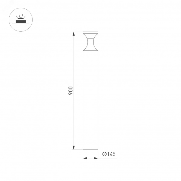 Светильник светодиодный LGD-LONDARI-BOLL-H900-12W Warm3000 (BK, 125 deg, 230 В) (ARL, IP20 Металл, 5 лет)