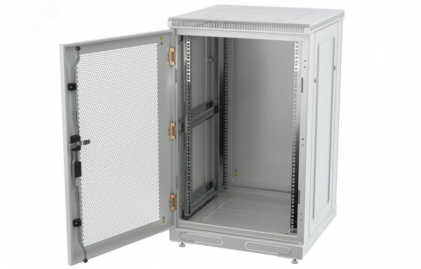 Шкаф телекоммуникационный напольный 18U 600x1000 ШТ-НП-18U-600-1000-П, передняя дверь перфорированная