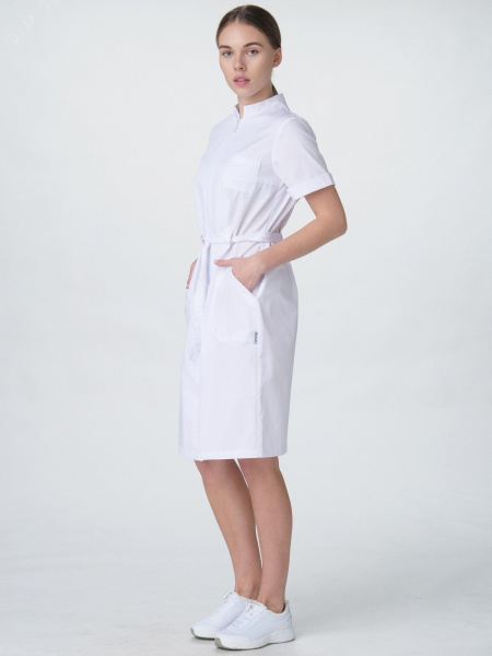 Халат женский Сансара-005 (тк.Смесовая,160) MedLine, белый,48-50,158-164