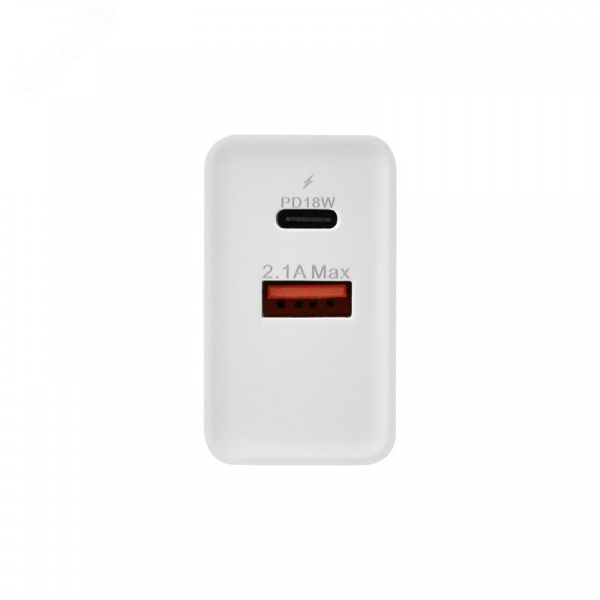 Устройство сетевое зарядное для iPhone, iPad Type-C + USB 3.0 с Quick charge, белое,