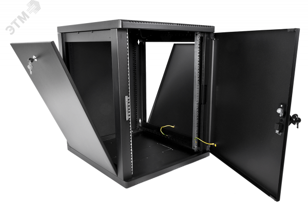 Шкаф 19'' телеком навесной разборный 15U (600 х 520) съемные стенки, дверь металл, чёрный