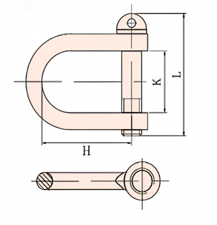 Скоба такелажная 1/2'' 30*60*40, искробезопасный сплав AlCu 292-1002