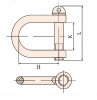 Скоба такелажная 1/2'' 30*60*40, искробезопасный сплав AlCu 292-1002