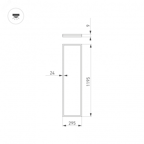 Светильник DL-INTENSO-S300x1200-40W Day4000 (WH, 120 deg, CRI90, 230V)