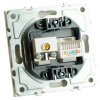 Розетка TV + компьютерная RJ-45 (механизм), серия Эмили, белый фарфор, soft touch